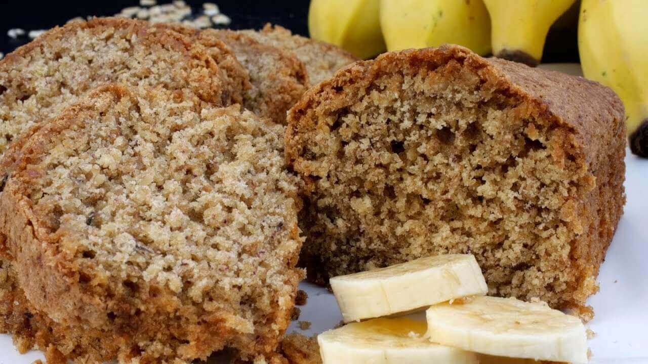 bolo de banana com farinha de aveia de liquidificador