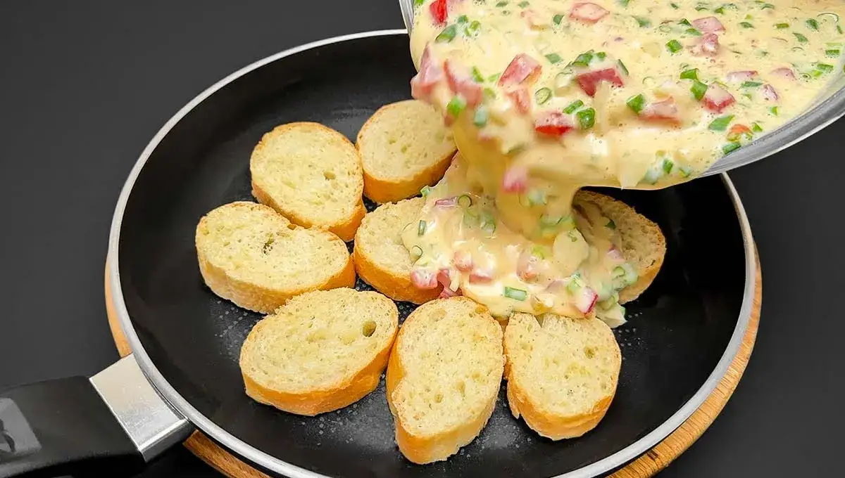 torta de pão de frigideira